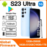 Global Version S23 Ultra Smartphone 16+1TB Full Screen Mobile Phone 6.8 Inch Cellphone 48MP+72MP Camera Dual SIM Card 6800mAh