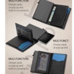 YE TREE Smart Airtag Wallet for Men Rfid Pop Up Metal Credit Card Holder Genuine Leather Card Case Aluminum Man's Wallet Airtag