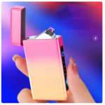 Hot Electric Windproof Metal Lighter Double Arc Flameless Plasma Rechargeable USB Lighter LED Power Display Touch Sensor Lighter