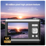 Auto Focus Digital Camera 2.88 Inch Video Camera 50MP 4K 16X Zoom Gifts for Kids Boys Girls Adults Teenagers Students