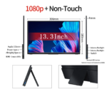 VCHANCE 13.3 Inch 1080p Portable Monitor Touch Screen 100%sRGB HDR Metal Frame Extender Display for Laptop Phone Xbox Switch PS4 - Image 2