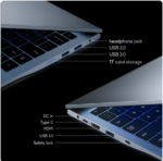 DERE R14 Laptop 14.1 inch 16:10 IPS Full HD Intel Celeron N4500 12GB DDR4+512GB SSD Study Office Ultrabook Windows 11 Notebook - Image 3