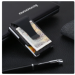 Hot Carbon Fiber Credit Card Holder Wallet New Design Minimalist Rfid Blocking Slim Metal Cardholder Anti Protect Clip For Men