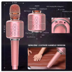 Karaoke Microphone Bluetooth Wireless Mic Portable Singing Machine with Duet Sing/Record/Play/Reverb Adult/Kid Gift for Home KTV