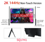 15.6 / 17.3 inch 2K 144hz Portable Monitor FreeSync Touchscreen 1ms Anti-blue Light HDMI-compatible Hidden Stand Gaming Display - Image 4