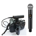 Wireless Handheld Microphone Interview Studio Record Equipment 164 ft Range For Phones DSLR Cameras Live Recording