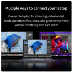 VCHANCE 13.3 Inch 1080p Portable Monitor Touch Screen 100%sRGB HDR Metal Frame Extender Display for Laptop Phone Xbox Switch PS4 - Image 3