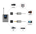 UHF wireless microphone lavalier microphone with bodypack transmitter instructional lecture interview Vlog live recording - Image 3