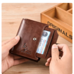 2023 Fashion Men's Coin Purse Wallet RFID Blocking Man Leather Wallet Zipper Business Card Holder ID Money Bag Wallet Male